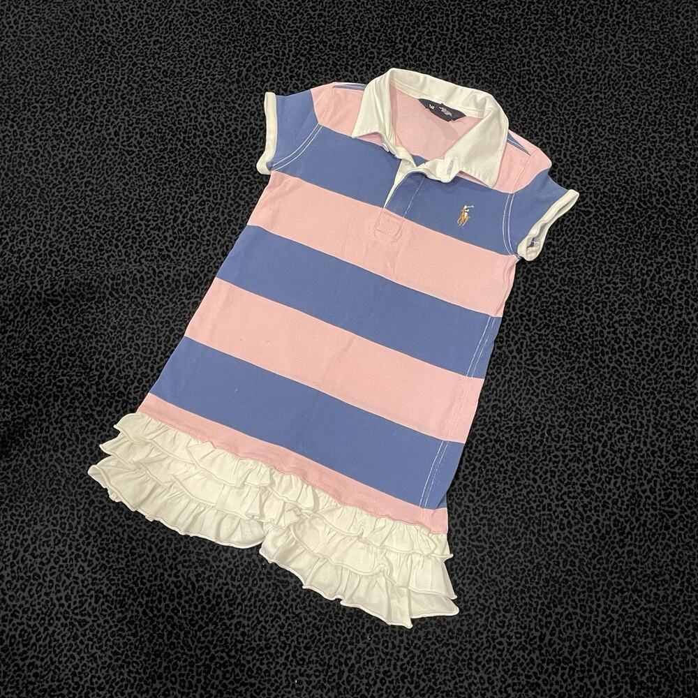 Ralph Lauren Girls Dress Toddler Size 6 Ruffle Casual Party School Cotton
